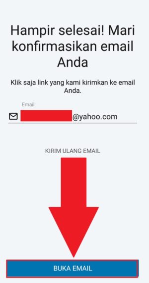Melakukan konfimasi alamat email untuk verifikasi