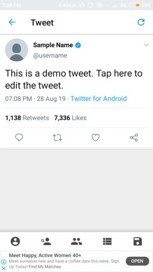 Cara membuat tweet palsu (fake tweet) di twitter 2 tampilan utama aplikasi Fake Tweets