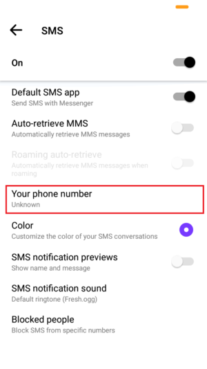 tap "your phone number" untuk menambahkan nomor ponsel