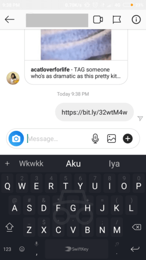 Cara membuat dan memasang link di instagram 5 setelah beberapa saat link akan berubah menjadi biru (link aktif)