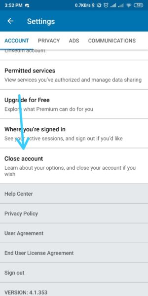 Cara menghapus (menutup) akun LinkedIn secara permanen 4 pilih close akun