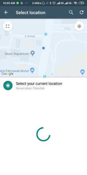 Cara menambahkan sticker jam dan lokasi di status whatsapp 9 Pilih Current Lokasi