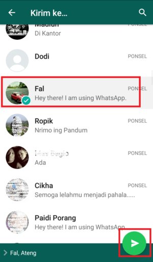 Cara mengirim folder (dan isinya) lewat whatsapp 11 pilih kontak lalu klik kirim