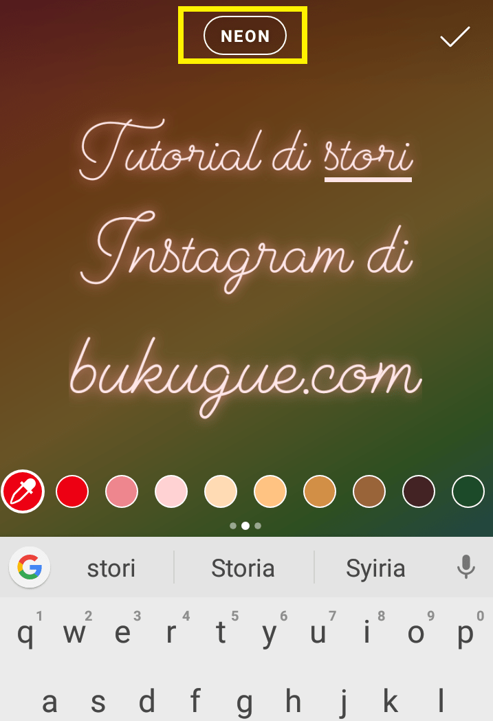 Cara membuat tulisan warna-warni di story Instagram 9