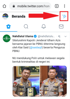 Cara melihat Trending Topik twitter berdasarkan lokasi 1 klik icon bintang pojok kanan atas