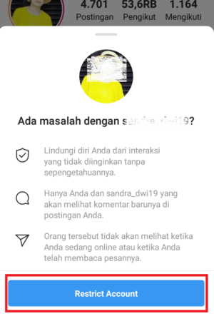 Cara mengaktifkan fitur restrict (batasi) di Instagram 20 klik saja restrict account