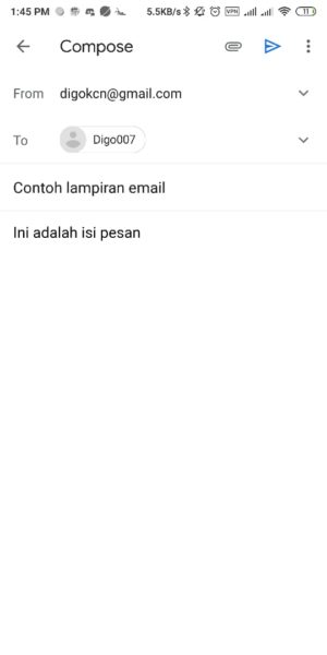 Cara mengirim file (foto, video, dokumen, dll) lewat gmail 3 Masukkan email tujuan, subject, dan isi pesan