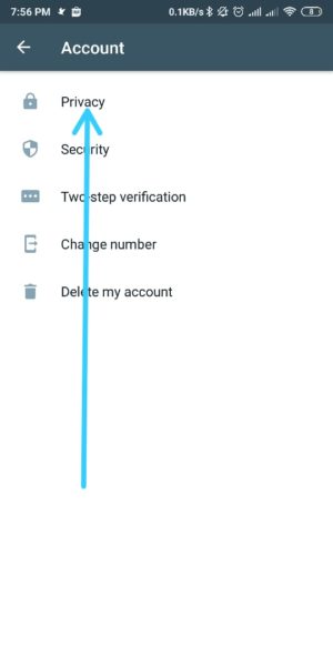 Cara menyembunyikan status online whatsapp agar terlihat offline 4 Pilih Privacy
