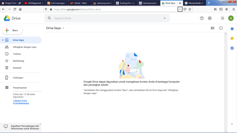 Cara mengirim file besar (diatas 25 MB) lewat Gmail (di HP atau PC) 14 Msuk ke halaman Google Drive