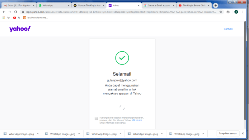 Cara membuat email Yahoo baru 19 Pendaftaran yahoo di komputer berhasil