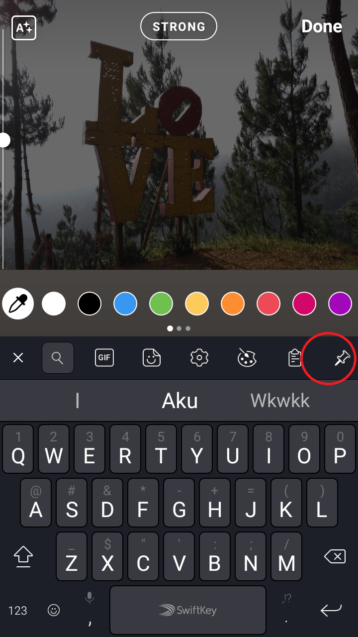 tap icon pin untuk menambahkan gambar
