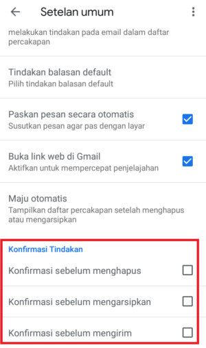 Cara mengaktifkan fitur "konfirmasi tindakan" di Gmail 6