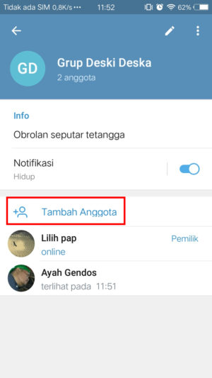 Cara membuat link undangan chat pribadi dan grup di Telegram 7