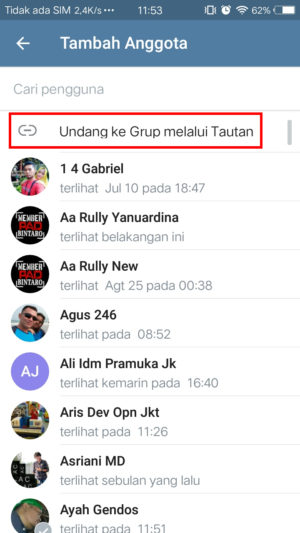 Cara membuat link undangan chat pribadi dan grup di Telegram 9
