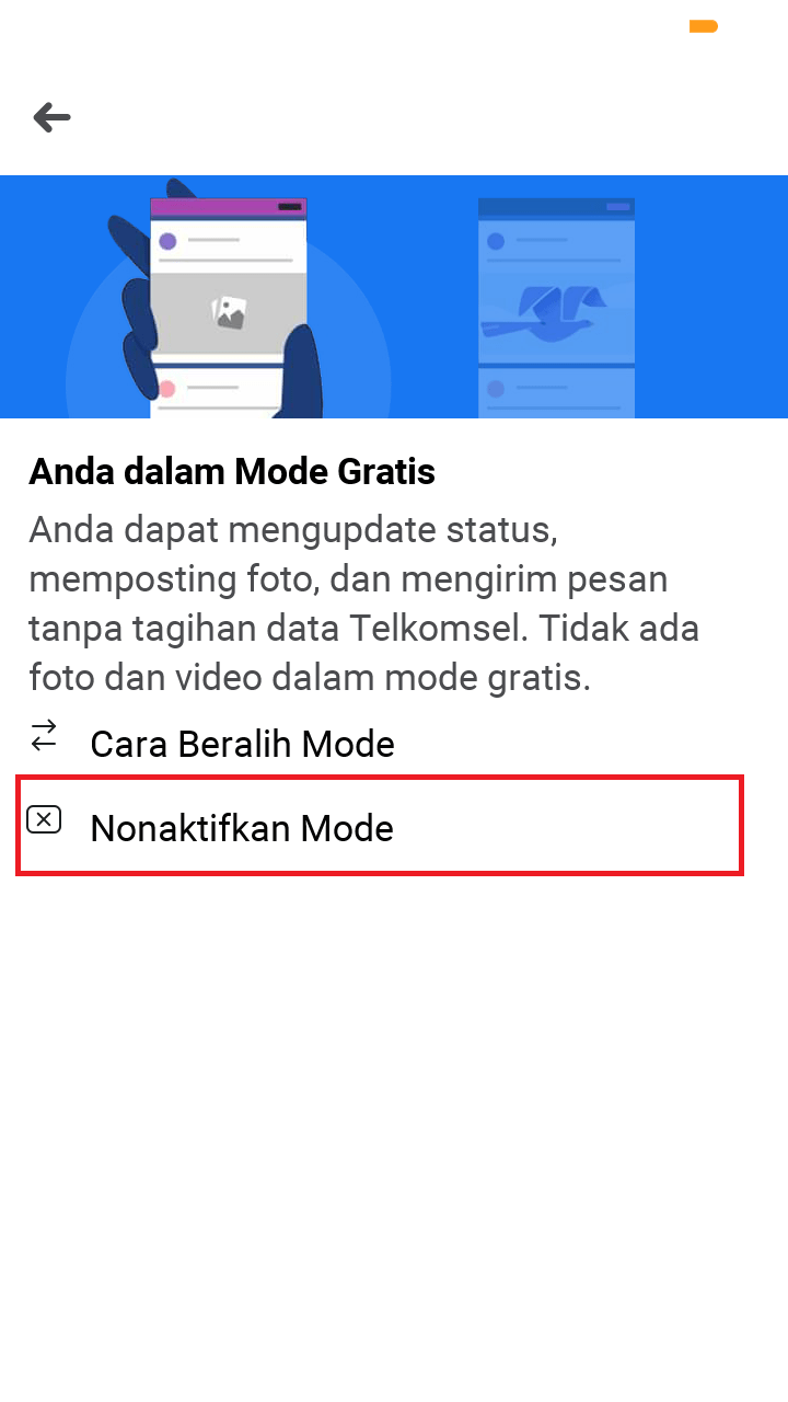 Inilah Kenapa Foto di Facebook Tidak Muncul (dan SOLUSINYA) 5 tap "nonaktifkan mode" untuk menonaktifkan mode Facebook Free