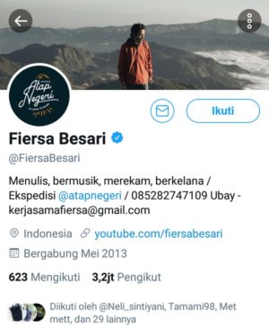 Akun Twitter @FiersaBesari