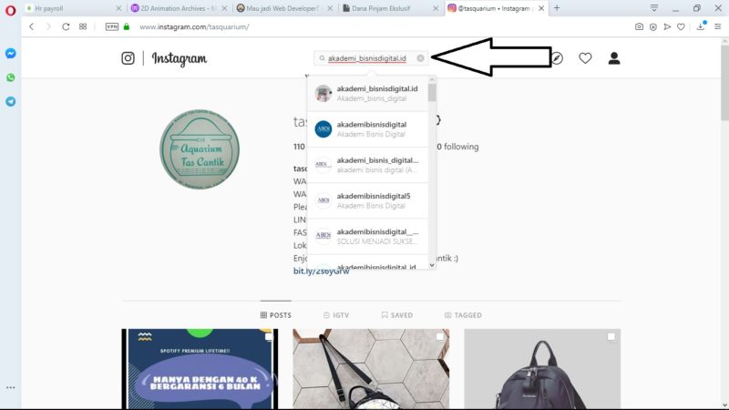Cara mem-blokir akun orang di Instagram 7 Cari Akun yang ingin di blokir