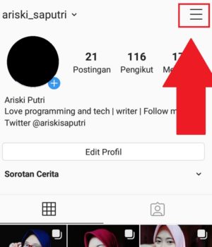 Halaman profil Instagram