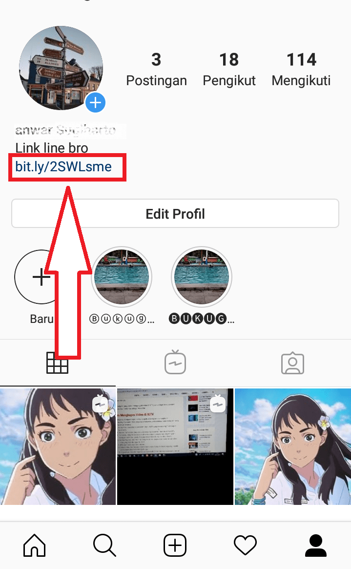 Cara menambahkan link LINE ke bio instagram 22