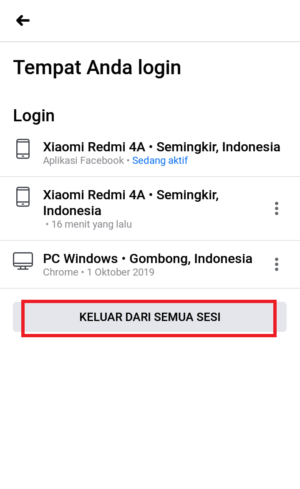 Cara logout akun Facebook dari perangkat lain 17 klik keluar dari semua sesi
