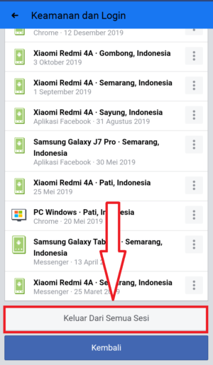 Cara logout akun Facebook dari perangkat lain 5 klik keluar dari semua sesi