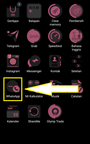Cara mengganti style gelembung chat WhatsApp 14 masuk ke aplikasi whatsapp