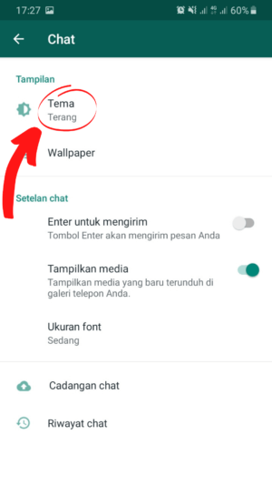 Cara mengaktifkan fitur dark mode di WhatsApp 7