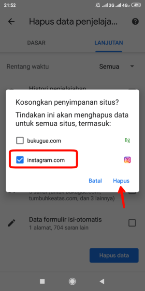 Cara menghapus cache dan cookies Instagram 11 Cara menghapus cache dan cookies Instagram 10