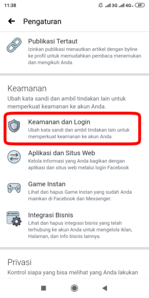 Cara Menambahkan Kontak Terpercaya di Facebook 2 laman pengaturan