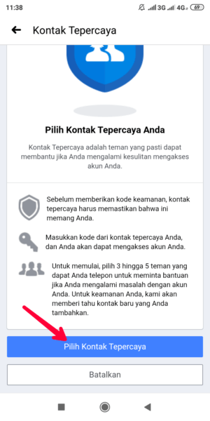 Cara Menambahkan Kontak Terpercaya di Facebook 4 pengaturan kontak terpercaya