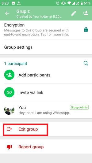 Cara menghapus grup WhatsApp permanen 9