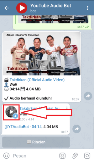 Cara download lagu dengan Bot Telegram 20