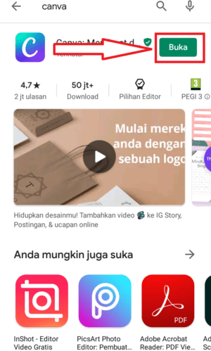 Cara membuat template BINGO untuk Instagram Story 5 buka aplikasi canva