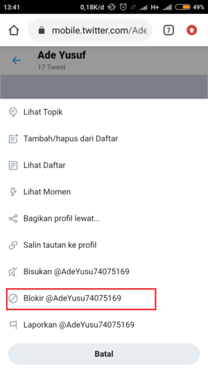 pilih blokir