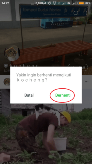 tap "berhenti"