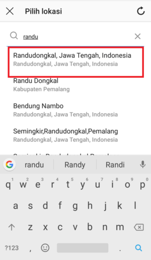Cara menambah lokasi di Instagram 5 cari dan klik lokasi