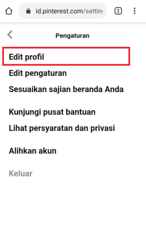 klik edit profil
