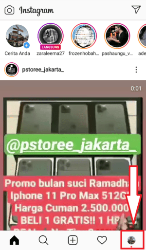 Cara mengganti bahasa di Instagram 1 masuk ke beranda
