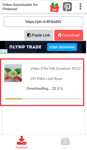 Cara download video di Pinterest 21 tunggu prosesnya selesai