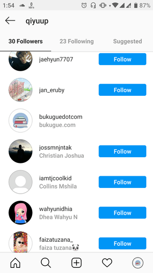Urutan following atau follower di instagram berdasarkan apa? 11