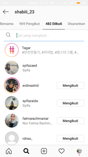 Urutan following atau follower di instagram berdasarkan apa? 15