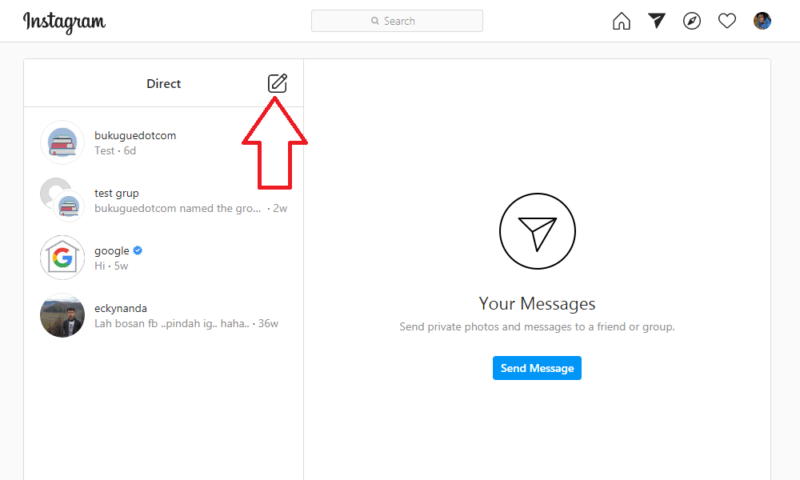Cara mengirim DM Instagram di Komputer atau PC 4 Cara mengirim DM Instagram di Komputer atau PC 3