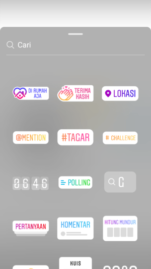 pilih stiker komentar