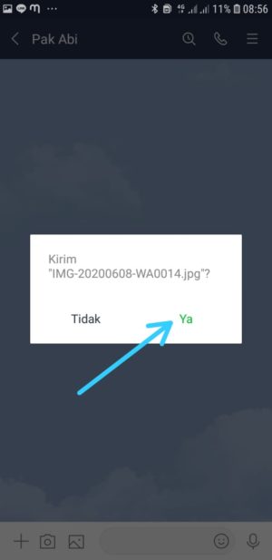 Cara mengirim foto ukuran asli (original) di LINE 6 Pilih Ya