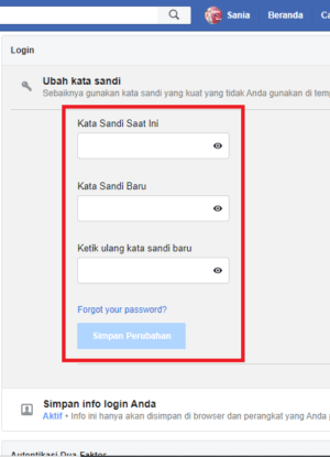 Cara mengganti password akun Facebook 12 masukan kata sandi kalian dan kata sandi baru