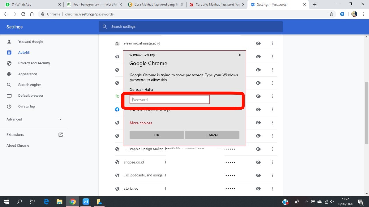 Cara melihat password yang tersimpan di Chrome 11 Cara melihat password yang tersimpan di Chrome 10