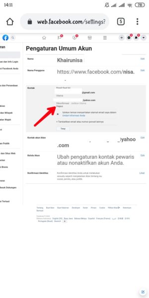 Cara mengganti atau menghapus email utama di Facebook 13 Cara mengganti atau menghapus email akun facebook