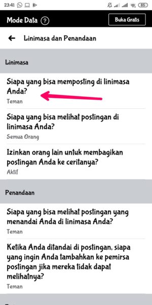 Cara agar orang tidak bisa menulis di wall Facebook kita 6 Masuk ke menu "siapa yang bisa memposting di linimasa anda".