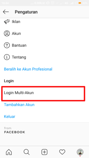 tap "login multi akun"