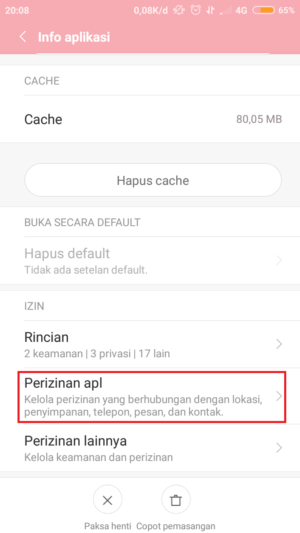 berikan perizinan kontak